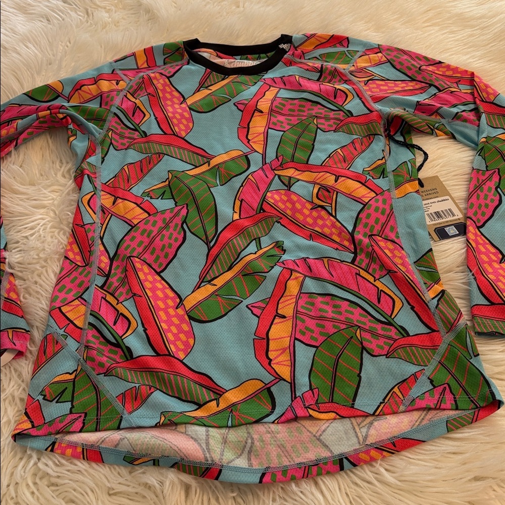 chubbies Bright Tropical Print shirt in Aqua, Pink & Green size M brand new - Picture 7 of 8